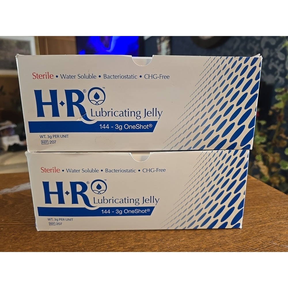 HR One Shot Lubricating Jelly Sterile‎ 3 Gram Individual Packet 30 per Box x2